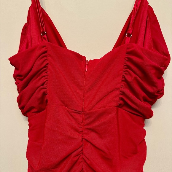 Hello Molly Vibrant Red Bodycon Dress 4 - Picture 3 of 7